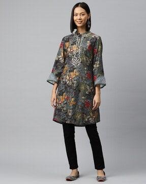 women-floral-print-a-line-tunic