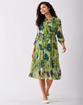 women-floral-print-fit-&-flare-dress