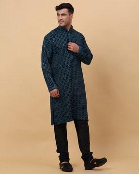 men-embroidered-regular-fit-long-kurta