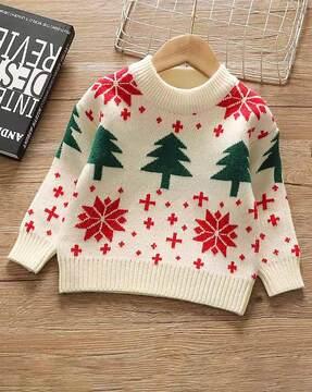 graphic-pattern-sweater-with-round-neck