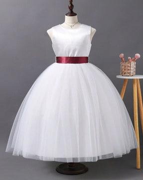girls-round-neck-fit-&-flare-dress-with-belt
