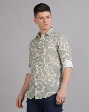men-floral-print-regular-fit-shirt-spread-collar