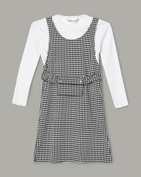 girls-houndstooth-print-a-line-dress