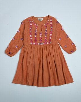 embroidery-fit-and-flare-dress