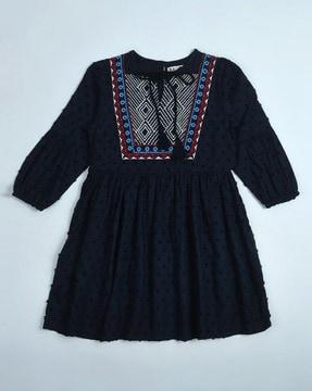 girl-embroidered-fit-&-flared-dress