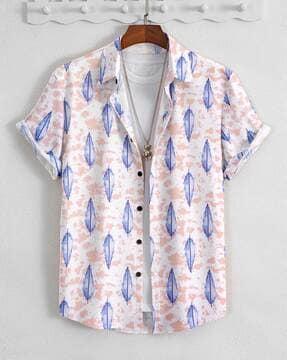 men-printed-regular-fit-shirt-with-spread-collar