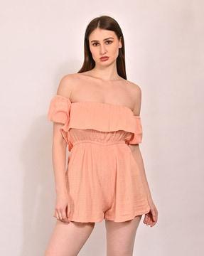 women-off-shoulder-playsuit-with-short-sleeves