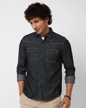 men-slim-fit-shirt-with-flap-pockets