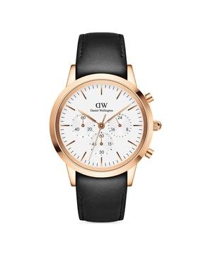 men-round-dial-leather-strap-chronograph-watch---dw00100646k