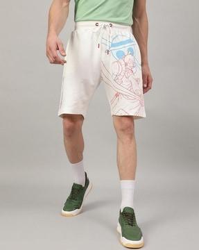 men-cartoon-print-regular-fit-shorts