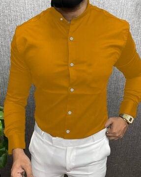 men-regular-fit-shirt-with-mandarin-collar