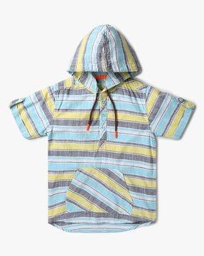 boys-striped-slim-fit-hooded-shirt-with-kangaroo-pocket