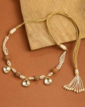 women-gold-plated-beaded-choker-necklace