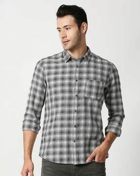 men-helicat-checked-regular-fit-shirt