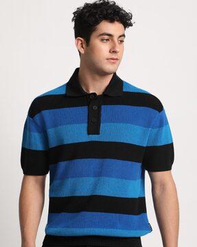 men-striped-slim-fit-polo-t-shirt