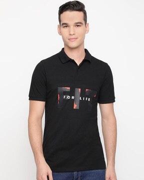 men-typographic-print-regular-fit-polo-t-shirt