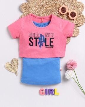 girls-printed-t-shirt-with-tank-top