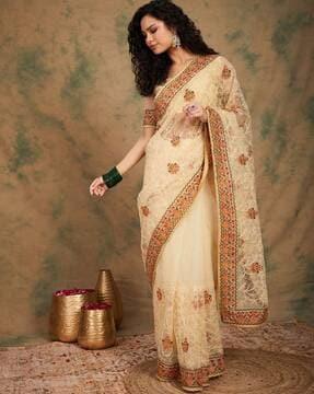 women-floral-embroidered-net-saree