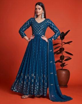 embroidered-semi-stitched-anarkali-dress-material