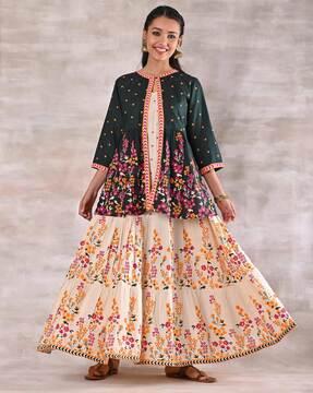 women-floral-print-a-line-dress