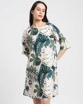 women-tropical-print-loose-fit-tunic