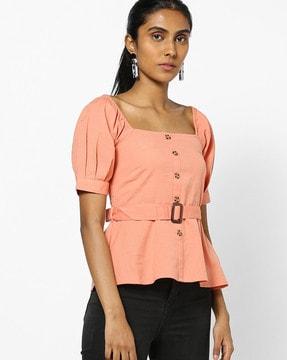 slim-fit-top-with-fabric-belt
