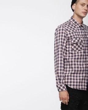 s-east-checked-regular-fit-shirt