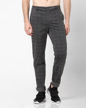 checked-slim-fit-flat-front-trousers