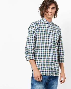 checked-shirt-with-button-patch-pocket