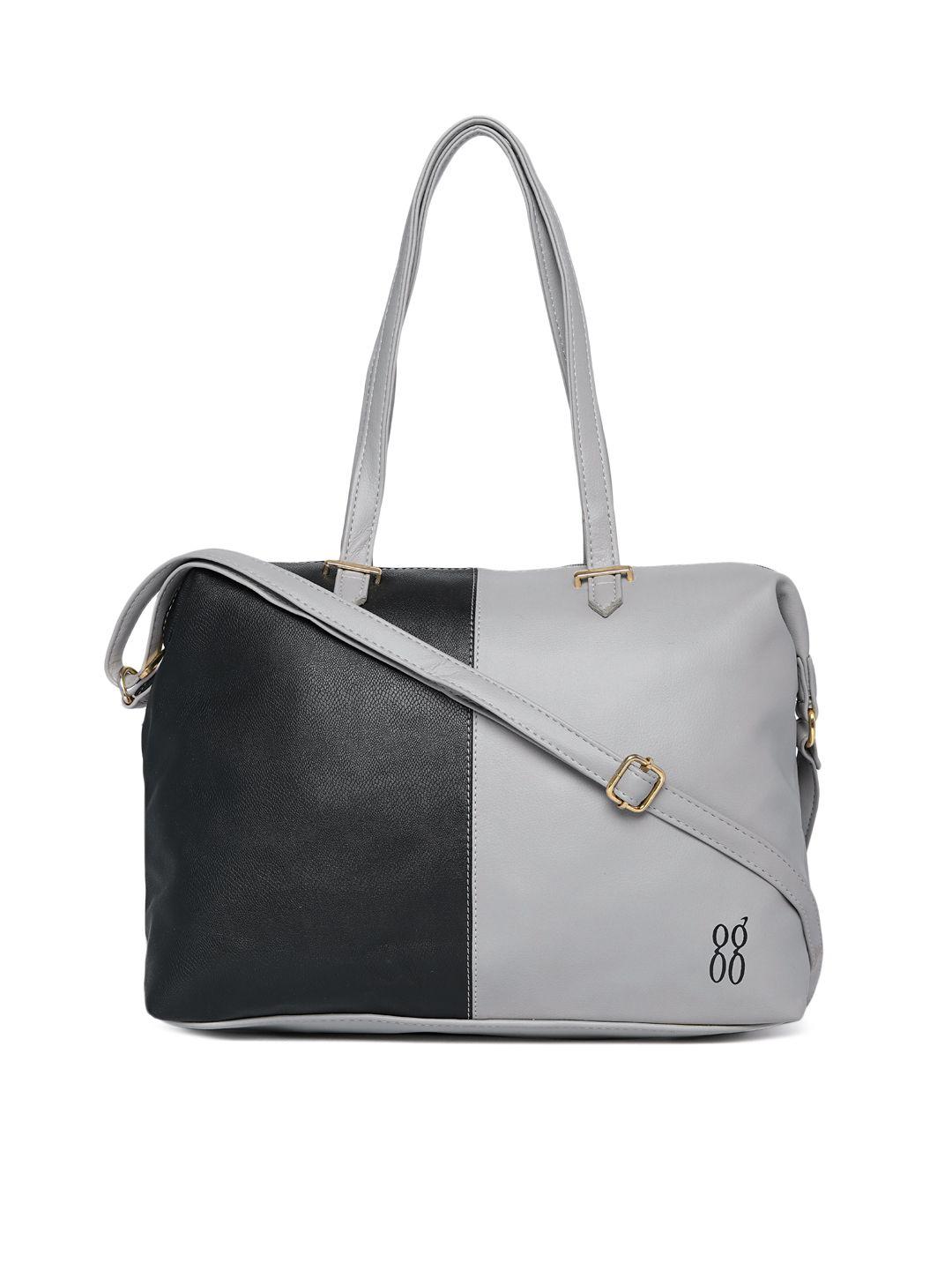 baggit-grey-&-black-colourblocked-shoulder-bag