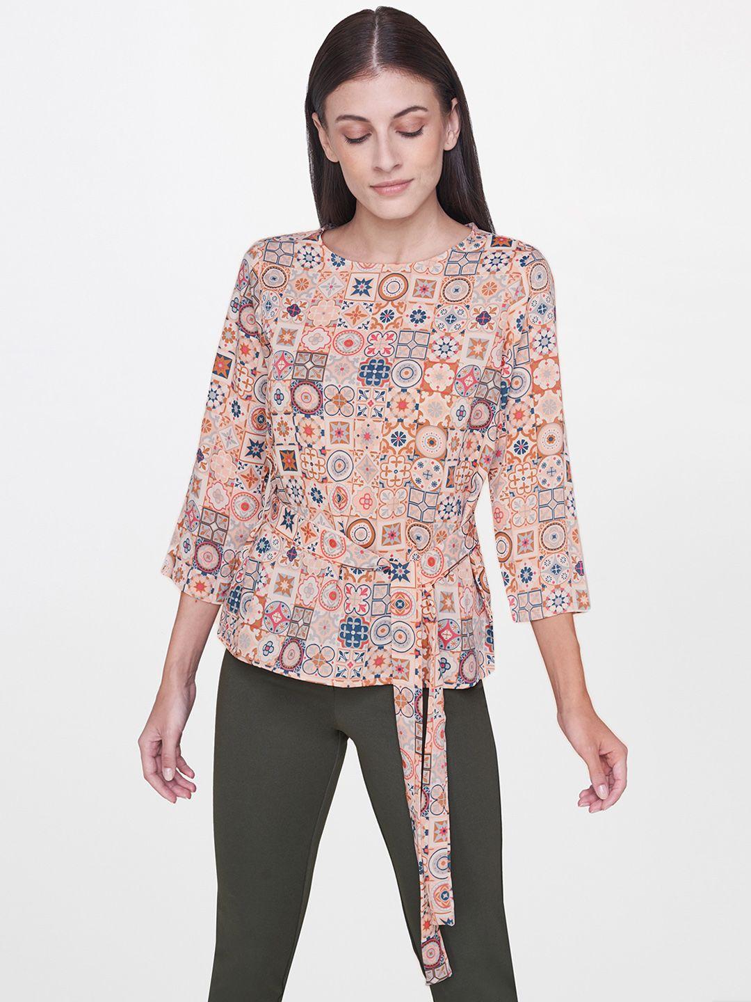 and-women-peach-coloured-printed-top