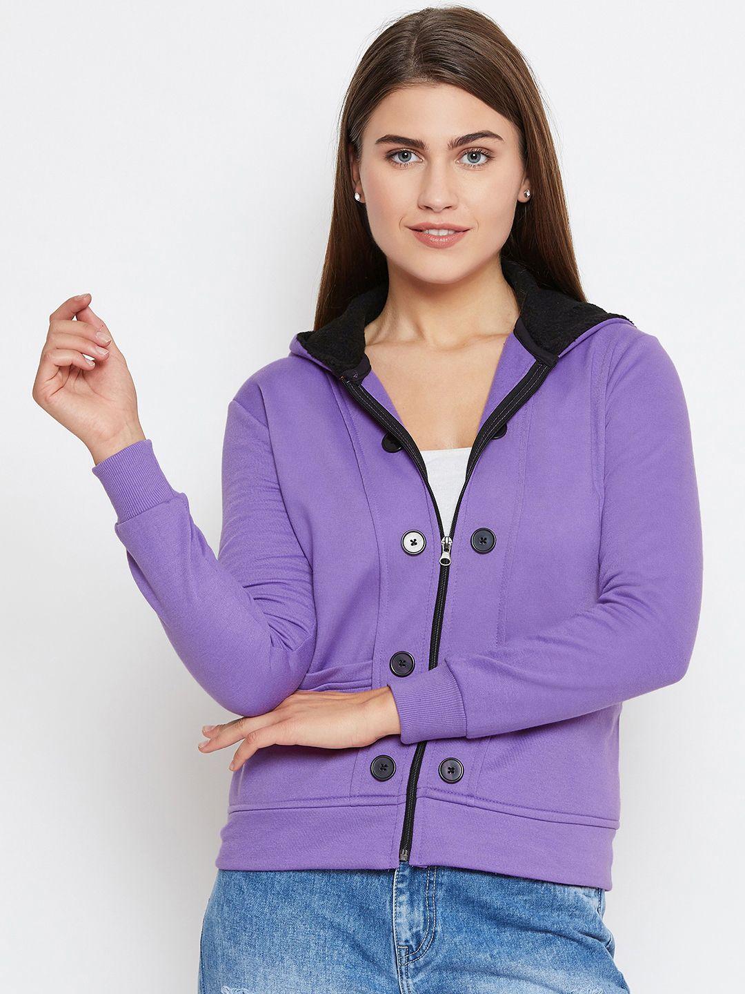 belle-fille-women-purple-solid-hooded-jacket