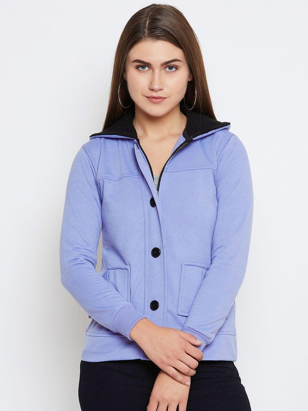 belle-fille-women-blue-solid-hooded-jacket