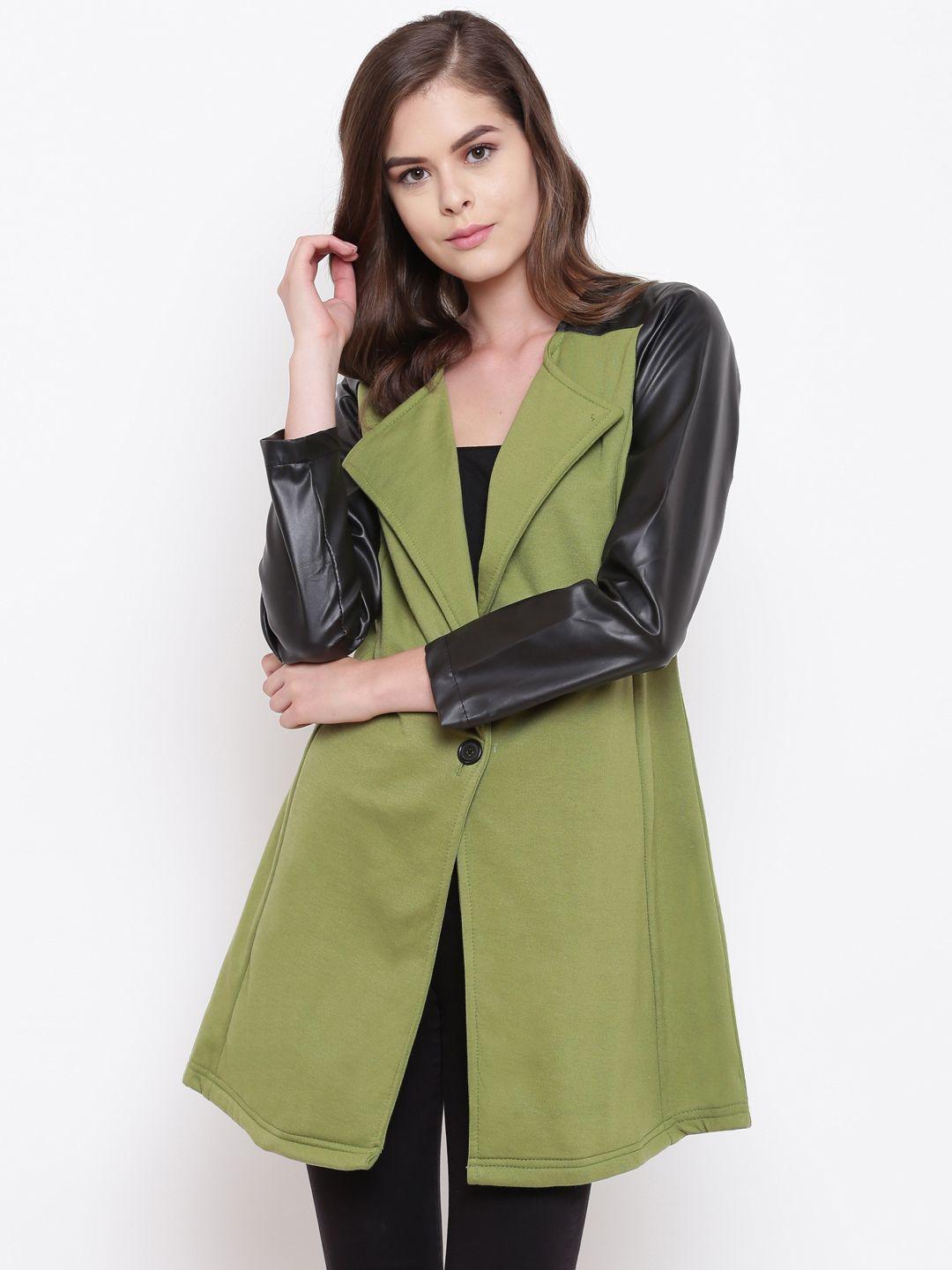 belle-fille-women-green-solid-longline-tailored-jacket