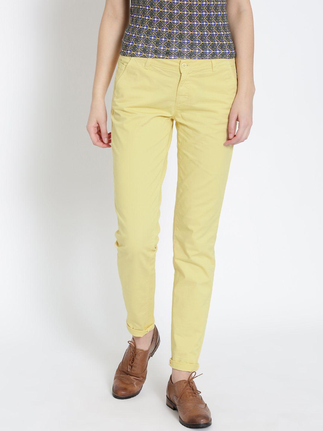 u.s.-polo-assn.-women-yellow-comfort-fit-casual-trousers