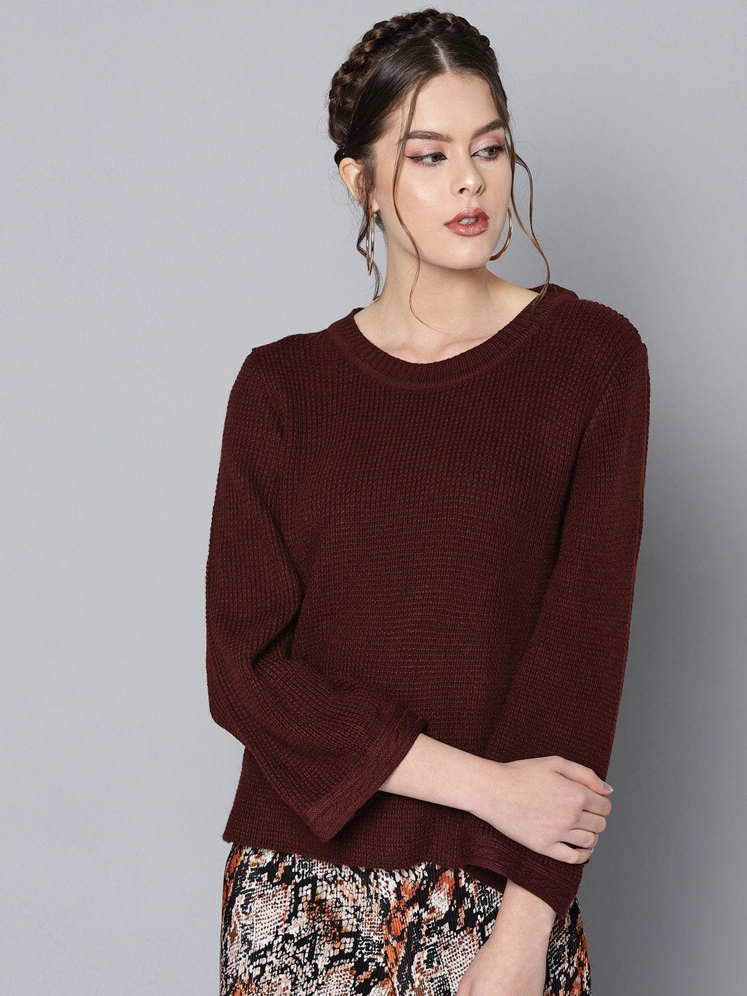 street-9-women-brown-solid-sweater