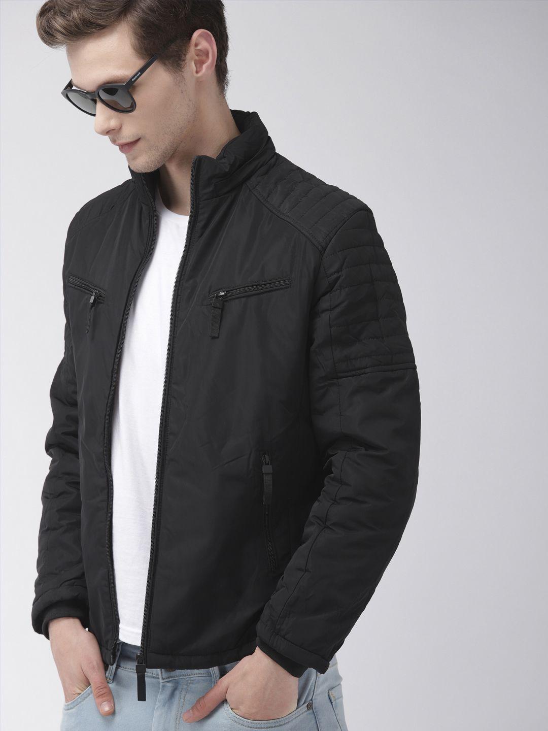 the-indian-garage-co-men-black-solid-padded-jacket