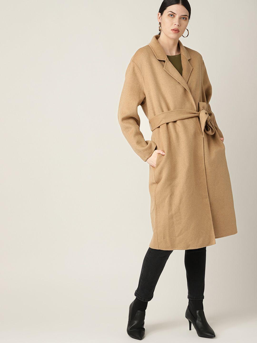 mango-women-beige-solid-front-open-knee-length-overcoat