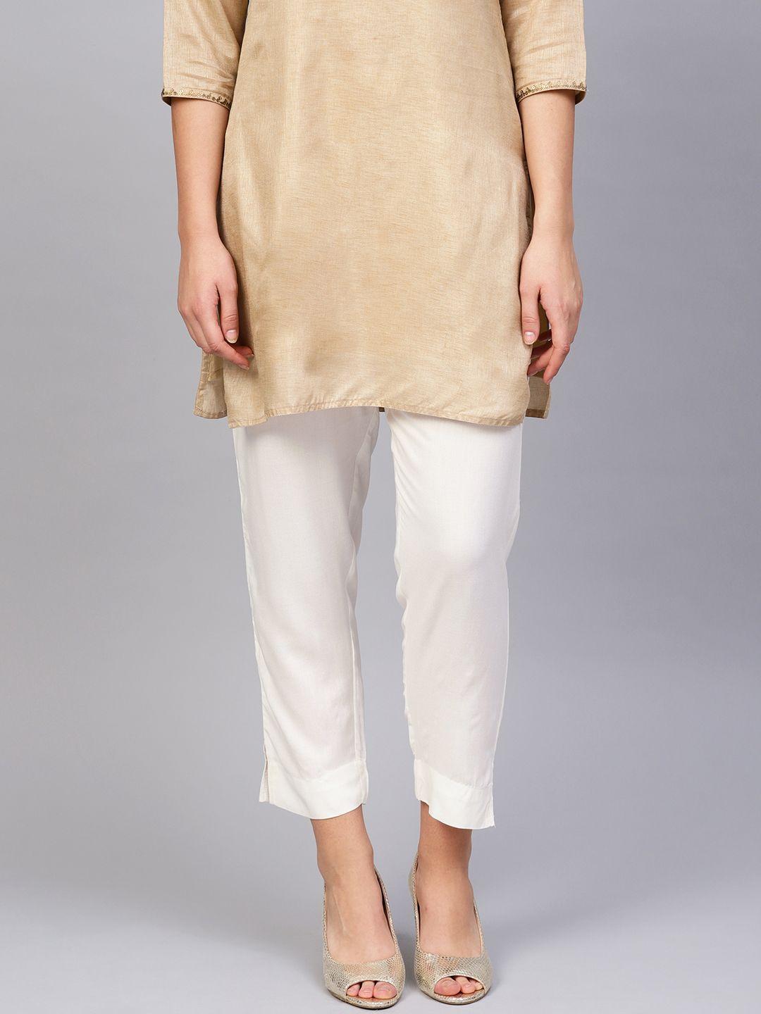 varanga-women-off-white-regular-fit-solid-cropped-regular-trousers
