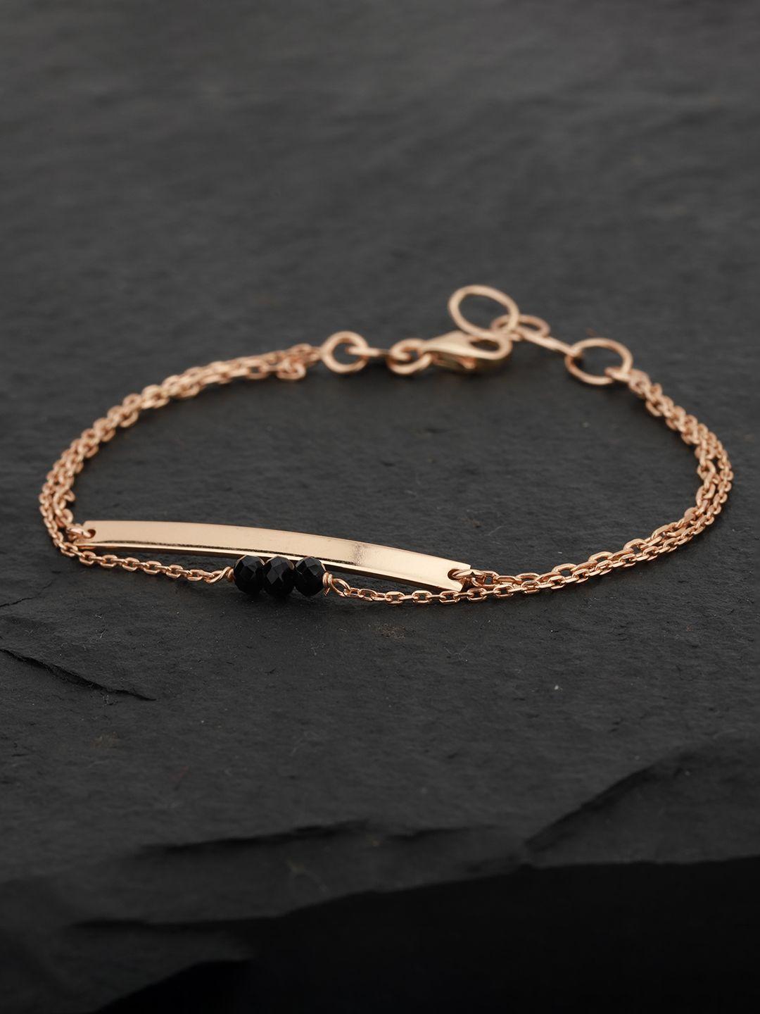carlton-london-black-gold-plated-beaded-dualstrand-bracelet