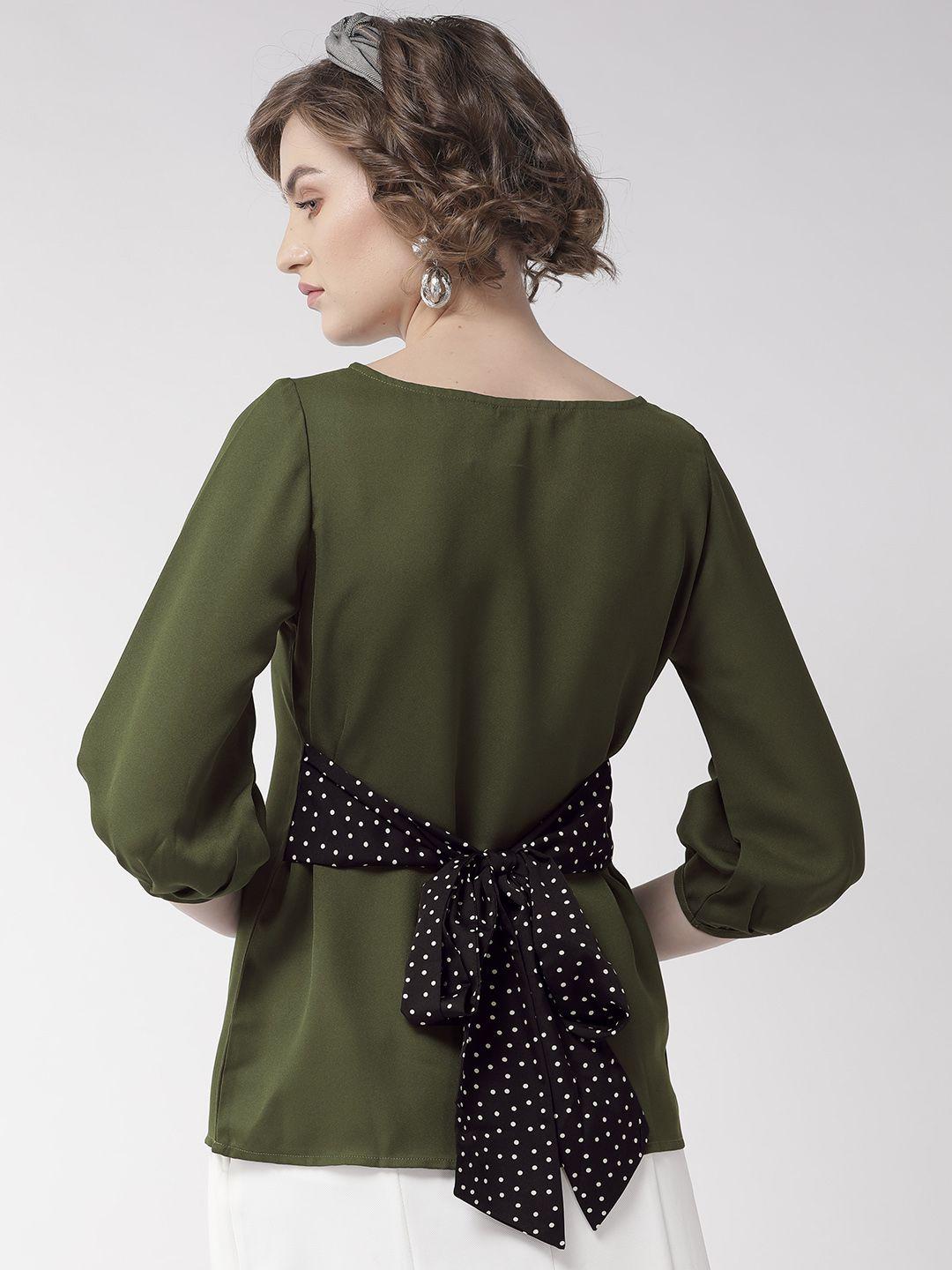 style-quotient-women-olive-green-solid-top