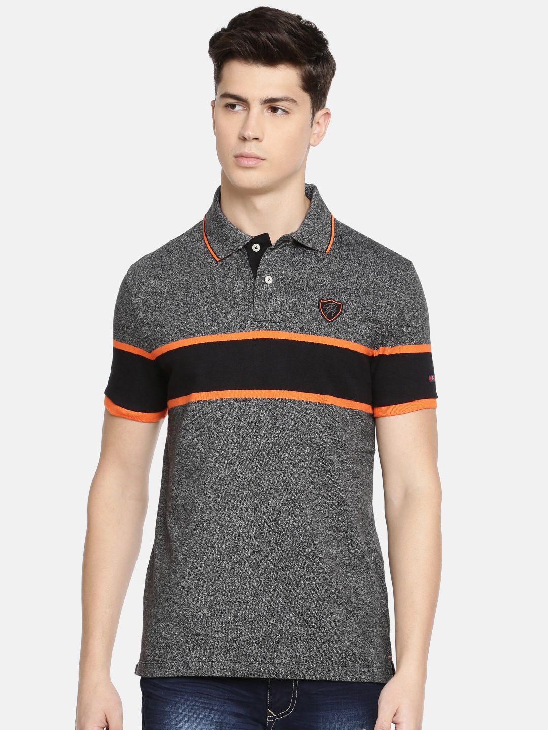 being-human-men-grey-striped-polo-collar-t-shirt