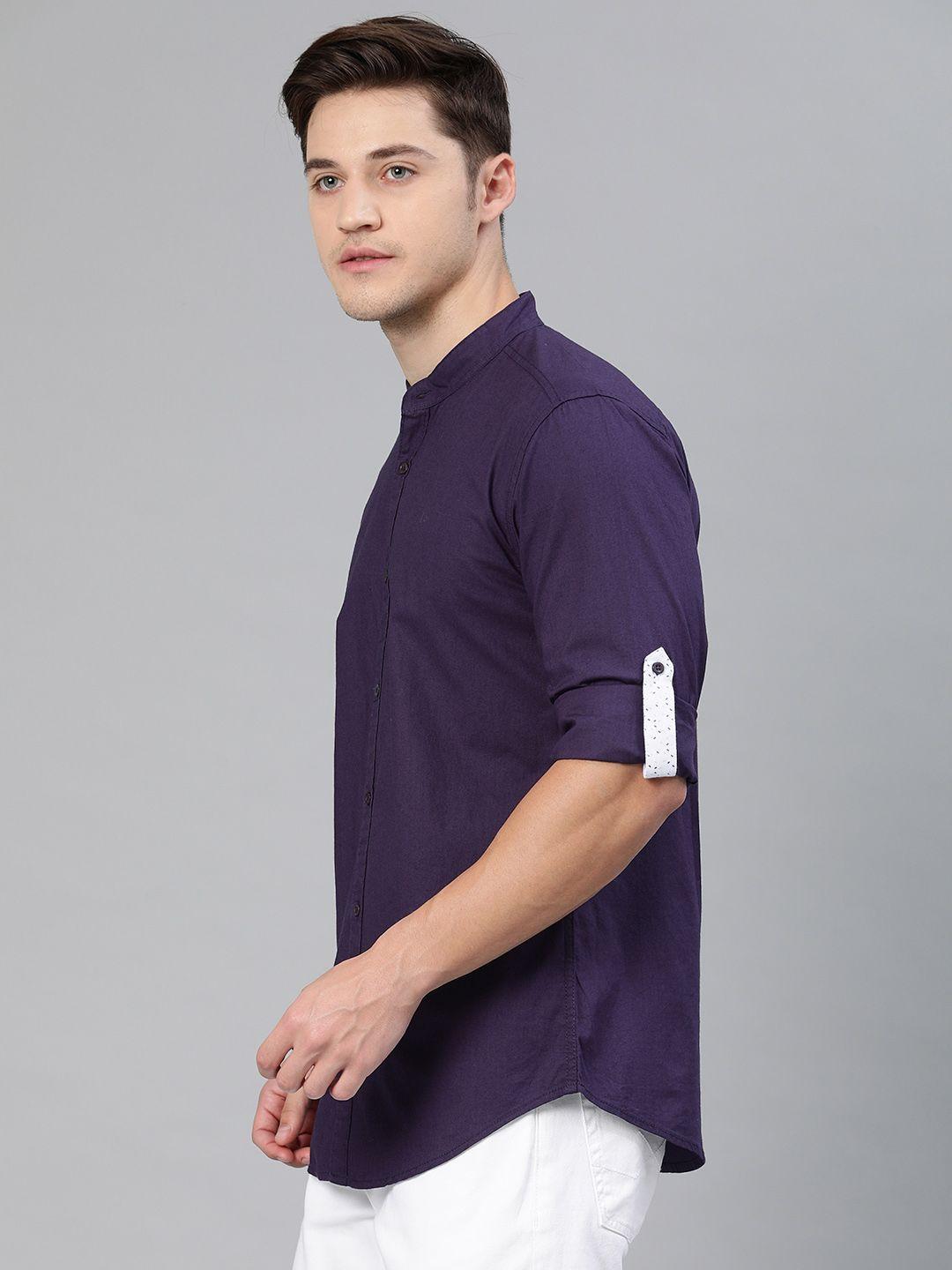 ivoc-men-purple-slim-fit-solid-casual-shirt