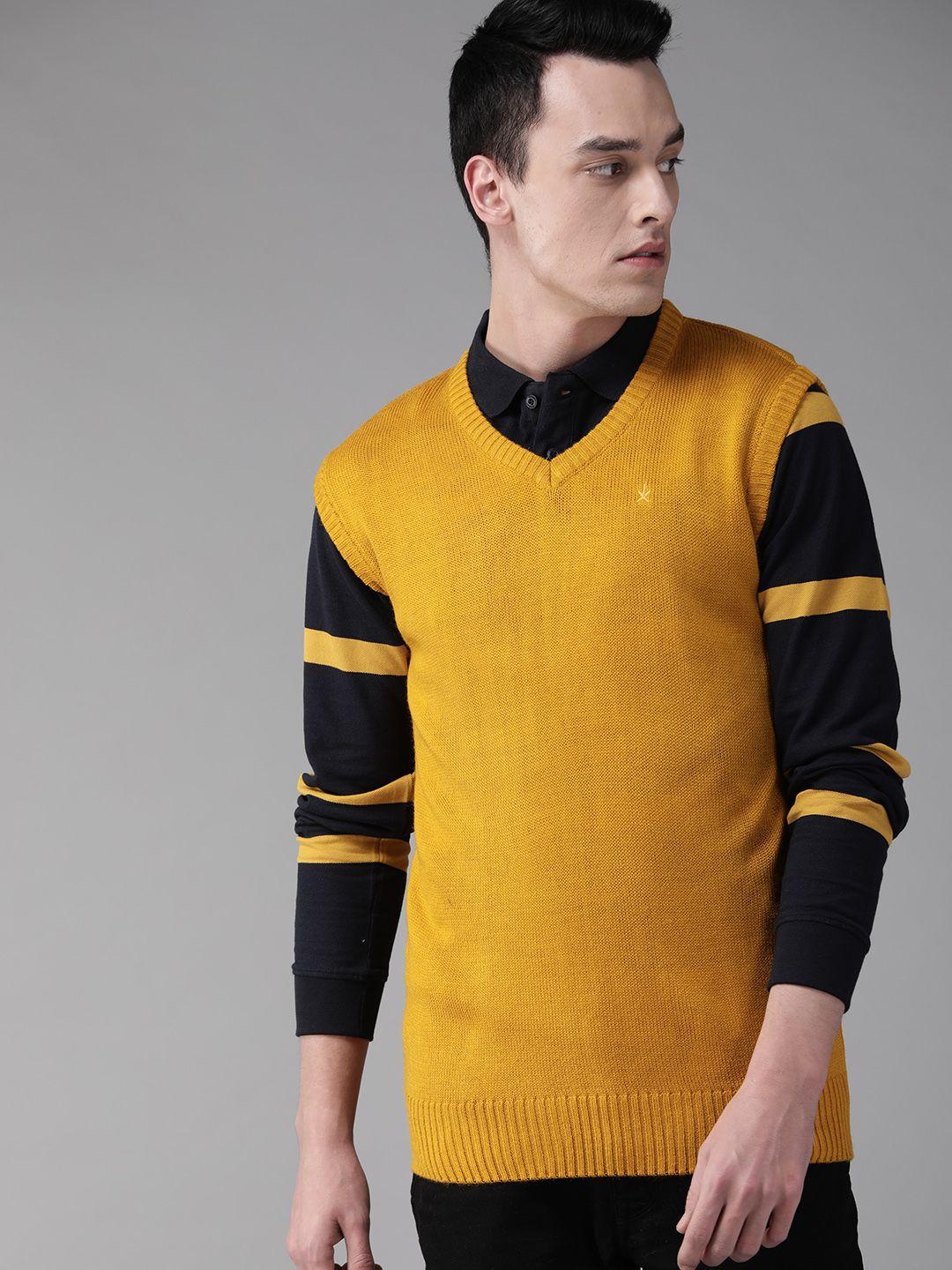 the-roadster-lifestyle-co-men-mustard-yellow-solid-sweater-vest