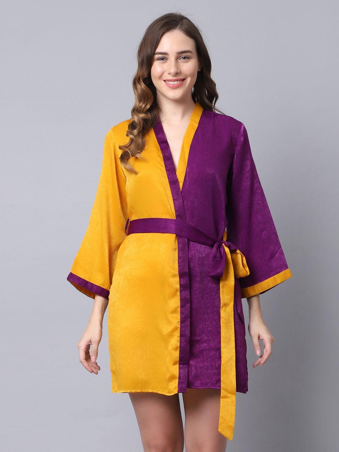 erotissch-women-purple-&-mustard-yellow-robe-with-satin-finish