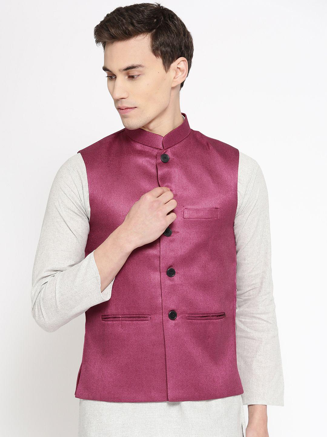 vastraa-fusion-men-magenta-woven-design-nehru-jacket