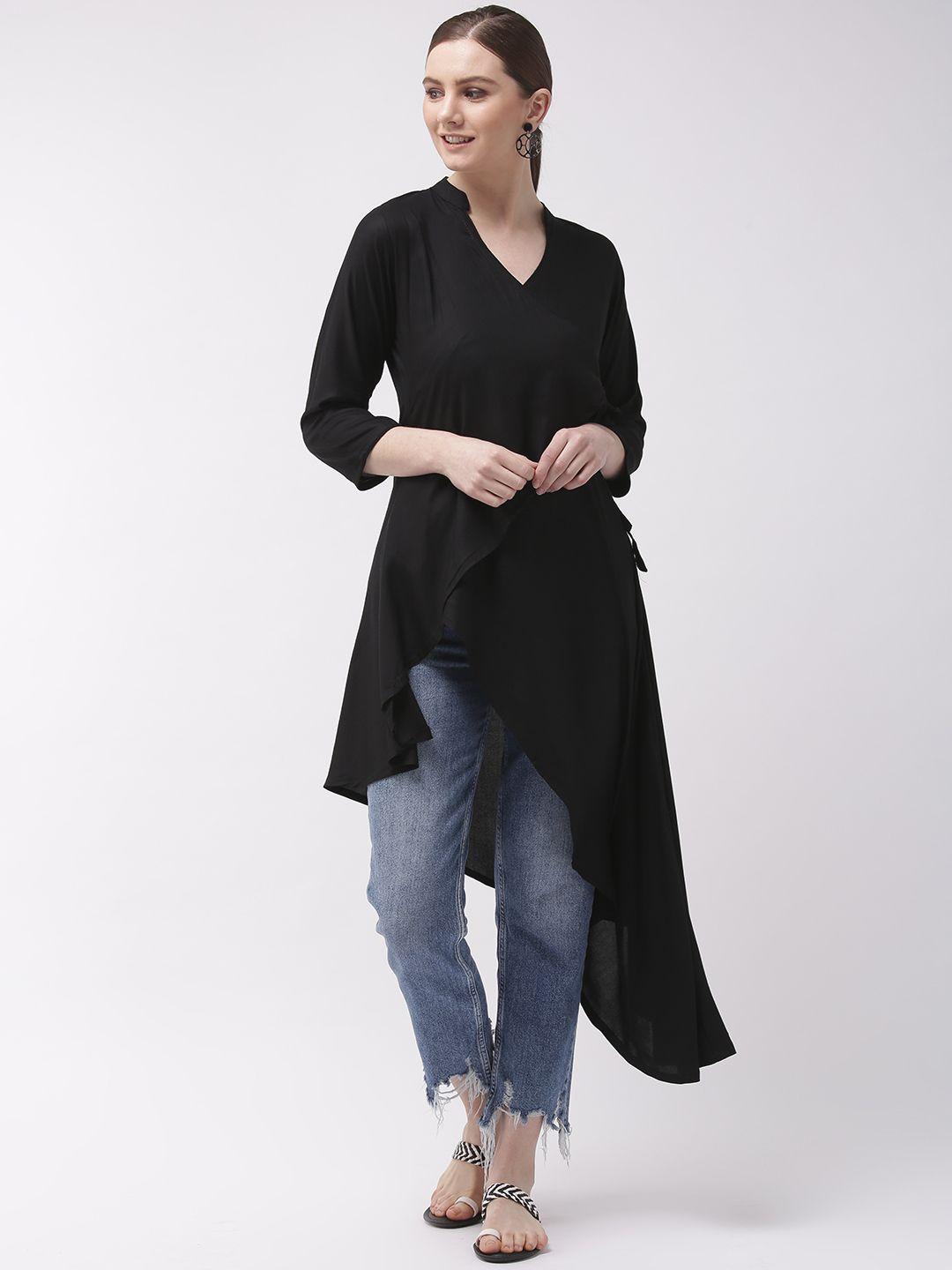 inweave-women-black-solid-longline-tunic