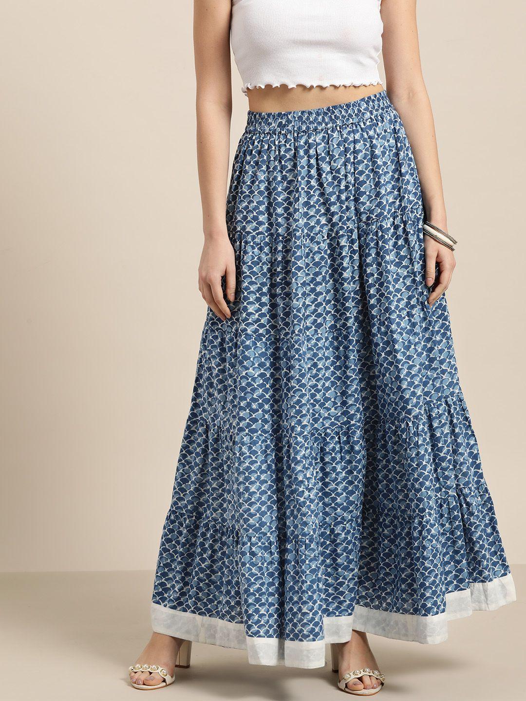 shae-by-sassafras-blue-&-white-maxi-pure-cotton-tiered-skirt