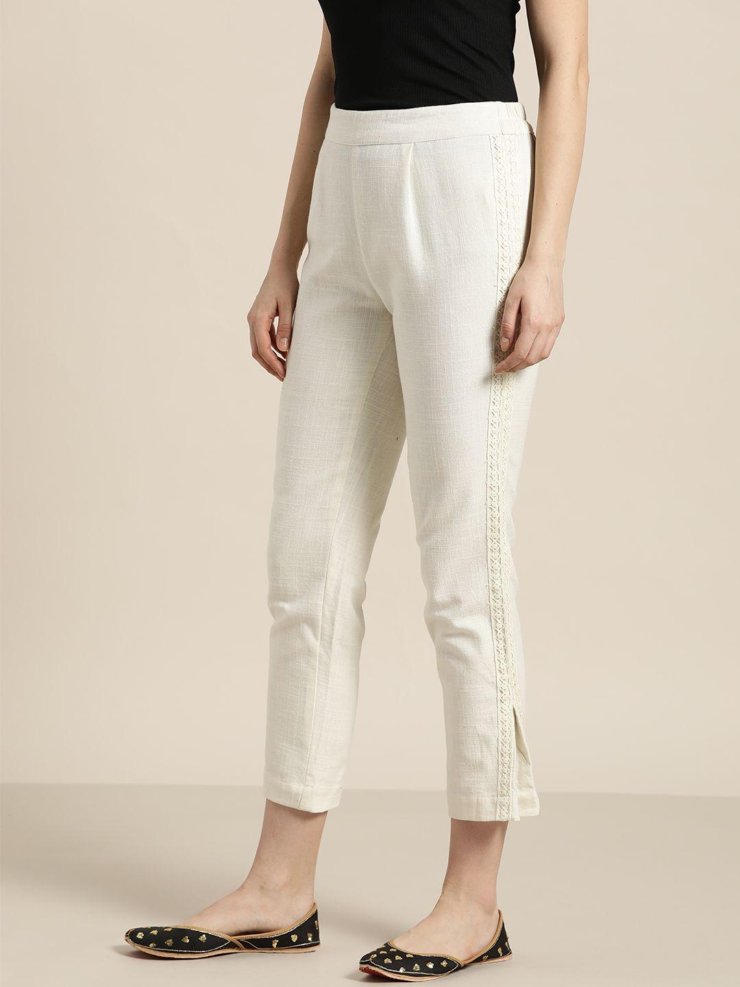 jaipur-kurti-women-off-white-solid-easy-wash-cropped-regular-trousers