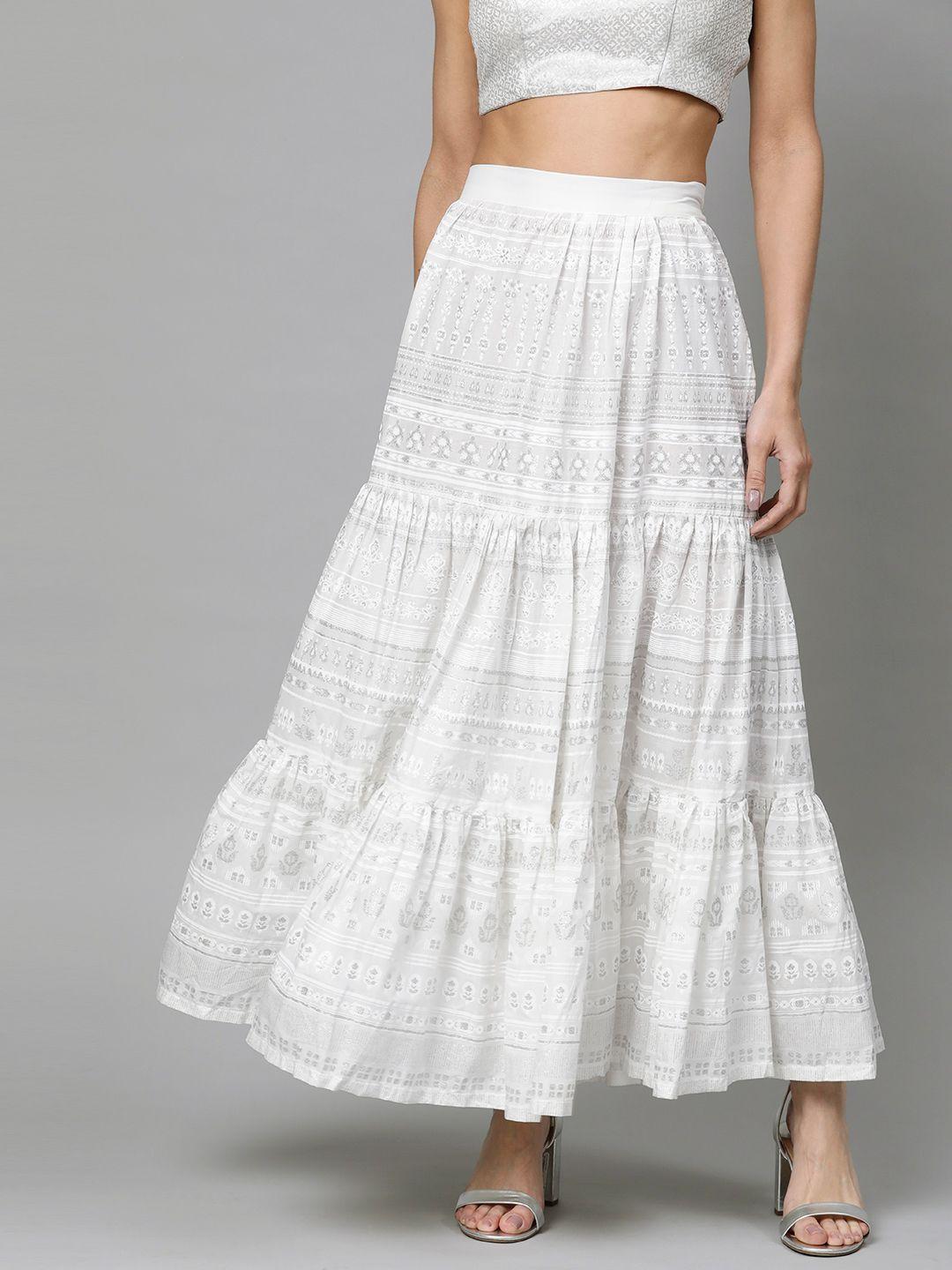 w-women-white-pure-cotton-floral-printed-tiered-a-line-skirt